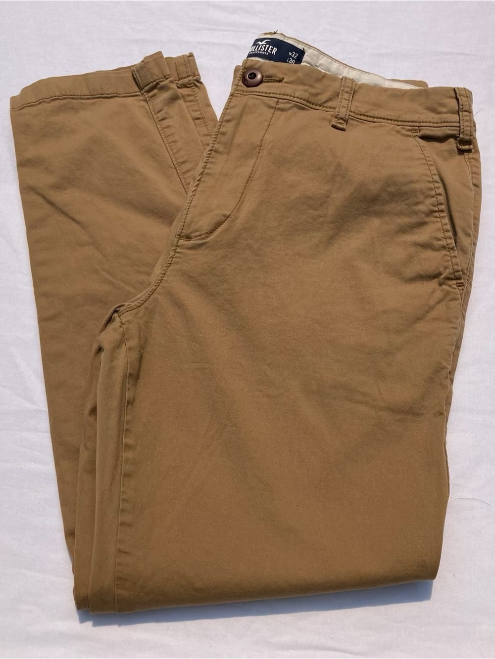 Hollister Epic Flex Skinny Chino Flat Front Tan Mens 32” X 30”